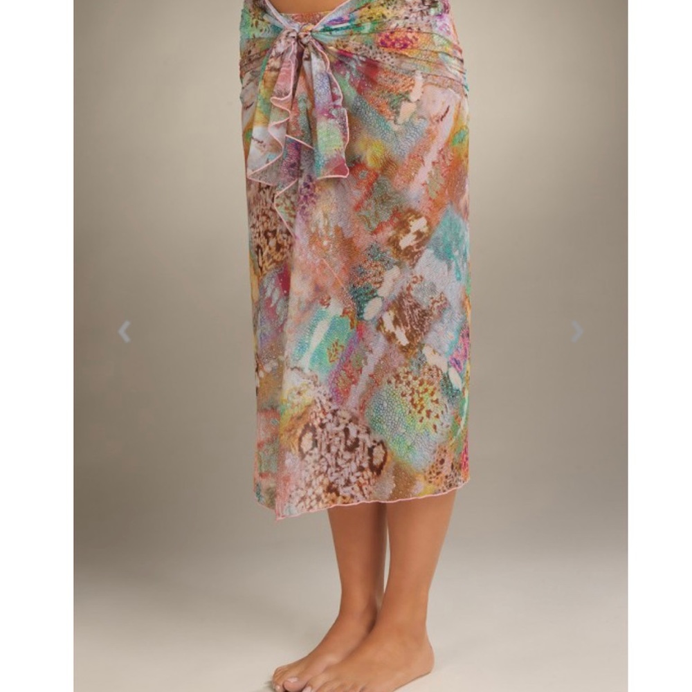 Multicolor Floral Paisley Women’s Swim Sarong - Picture 5 of 6